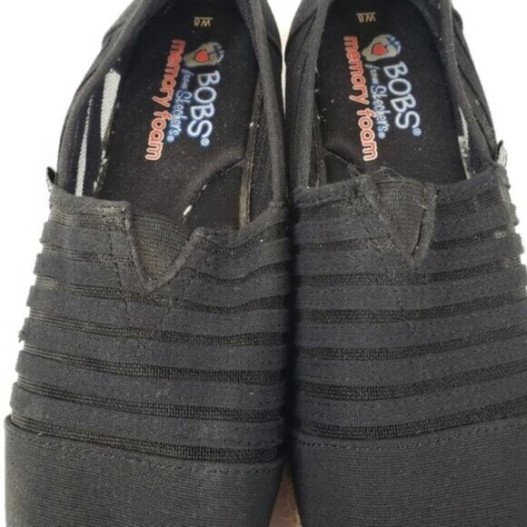 Bobs from Skechers Black Slip On Espadrille Platform Shoes Size 8 - Picture 9 of 15